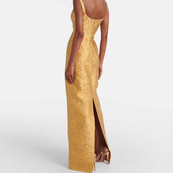 Emilia Wickstead Gold Sleeveless Maxi Gown - Picture 5 of 9